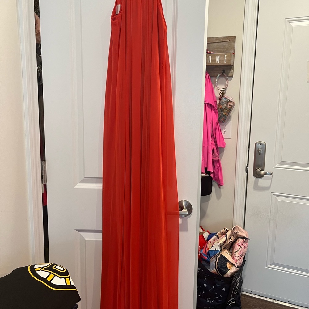 Cherry red long dress, size 0. Never worn. Perfect condition.